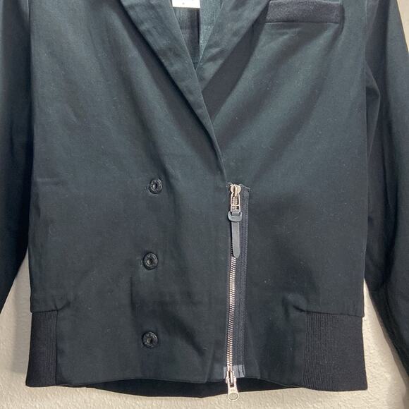 NWT I’OGAN Women Black Cropped Moto Blazer/Jacket from Barney’s New York Size XS - Picture 7 of 15